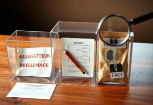 separating allegation inference and provable fact evb